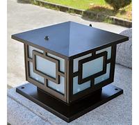 Aioneer Garden Post Light Column Outdoor Light Outdoor Waterproof Ip65 Patio Post Lamp Quality Aluminum Square Pillar Column Light Glass Lantern Antirust Rainproof Porch Streetli