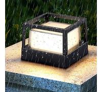 Aioneer Garden Post Light Outdoor Led Wall Light, Wall Lamp, Bollard Light, Pedestal Light, Post Light, Garden Lamp, Ip54 Waterproof, Black, Aluminium, Rectangle, 10W Led, Warm L