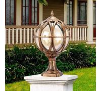 Aioneer Garden Post Light Outdoor Patio Garden Villa Door Pillar Table Light Classic Aluminium Die-Casting Glass Waterproof Pillar Post Lamps Creative Courtyard Patio Porch Gate