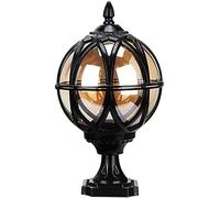 Aioneer Garden Post Light Outdoor Spherical Pillar Lamp Waterproof Vintage Wall Post Light Retro Garden Landscape Spotlight Lanterns E27 Aluminium Villa Fence Terrace Street Deco-Height: 51cm