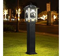 Aioneer Garden Post Light Pc Acrylic Pole Solar Pillar Lawn Lamp, Outdoor Landscape Column Headlight Villa Pathway Standing Post Light Ip55 Waterproof Patio Yard Driveway 3W Sola