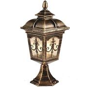 Aioneer Garden Post Light Pillar Light,Outdoor Gate Lamp, Post Light European Villa Waterproof Landscape Lighting Bronze Glass Lantern Pole Lamp Antique Aluminum Metal Balcony Co