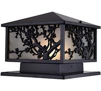 Aioneer Garden Post Light Simplicity Square Outdoor Gate Column Light European Creative Lighthouse Waterproof Pillar Lanterns Pedestal Lamp Glass Aluminium Post Pole Lamps Courty