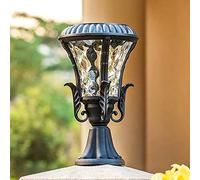 Aioneer Garden Post Light Solar Column Headlight Ip55 Outdoor Waterproof Pillar Lamp Bright Gate Fence Post?Pedestal?Lantern Garden Villa Corridor Terrace Deck Lighting Street L