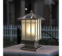 Aioneer Garden Post Light Solar Powered Pillar Lights Waterproof Garden Lights Post Lights Outdoor Solar Powered 4X4 Led Column Lights Lawn Floor Table Lamp Square Pedestal Lamp -H49cm