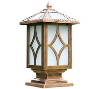 Aioneer Garden Post Light Solar Powered Post Lights Outdoor Deck Fence Column Lamp Metal Led Pillar Lamps Lighting Waterproof For Patio Garden Decor Outdoor Front Door Porch Stre-20 * 25 * 48.5cm