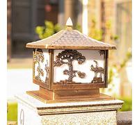Aioneer Garden Post Light Traditional Classic Outdoor Column Lamp, Garden Gate Post Yard Deck Street Top Wall Fence Light Square Waterproof Patio Pathway Pillar Lighting Acrylic -40x40x43cm