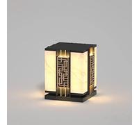 Aioneer Garden Post Light Vintage Column Light Outdoor Post Light, Chinese Style Wired Led Fence Deck Column Lamp Stainless Steel Ip65 Waterproof Lantern Landscape Lighting For P