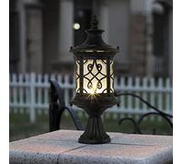 Aioneer Garden Post Light Waterproof European Outdoor Post Lights, Post Lantern Lamp Mount Base, Waterproof Lamp Post Light Fixture with Seedy Glass For Patio, Yard, Garden, Path