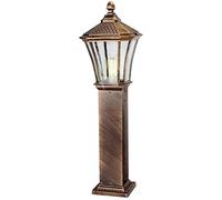 Aioneer Garden Post Light Waterproof Outdoor Column Lamp Glass Lantern Antique Aluminum Retro Post Pillar Light Gazebo Courtyard Ground Lawn Lamp Pathway Landscape Street Lamp To-Bronze-60cm
