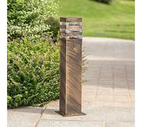Aioneer Garden Post Light Waterproof Outdoor Post Bollard Light Industrial Retro Column Lamp Aluminum Pathway Driveway Floor Lawn Landscape Lighting High Pole Lamp Street Lamp To-Bronze-H 60CM