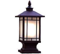 Aioneer Garden Post Light Waterproof Post Lamp Chinese Outdoor Light Popular Europe Square Pillar Lamp Retro Waterproof Glass Lantern Column Light Garden Balcony Villa Street Lig