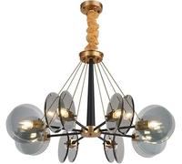 Aioneer Island Lights, Modern Amber/Gray Glass Led Chandelier Shiny Gold Metal Semi Pendant Chandelier Lighting Deco Led Lamp Fixtures Chandelier Lighting-Gray Blue-86cm