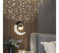 Aioneer Island Lights, Modern Led Bedside Hanging Light Chandelier Star Moon Night Compatible with Bedroom Dining Room Starry Night Fixtures Warm and Romantic Long Line Small Pen-Dark-Warm Light