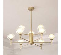 Aioneer Island Lights, Sputnik Chandelier Gold Black Modern Chandelier Fixture Classic Semi Flush Mount Ceiling Lighting Fixture Compatible with Bedroom Living Room Dining Room F-Golden