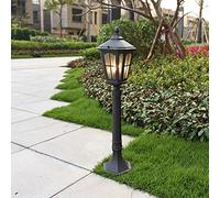 Aioneer Lamp Post Lights Outdoor, Rustic Black Lawn Floor Torch Lights Courtyard High Pole Street Column Lamp Outdoor Lamp Post Lights Ip55 Waterproof Aluminum Glass Pillar Lante-Height:102CM