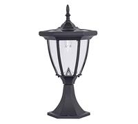 Aioneer Led Fence Street Light Solar Column Pillar Lamp Waterproof Super Bright Outdoor Post Lights European Villa Home Door Pedestal Light Outdoor Garden Light Dusk To Dawn To -Black