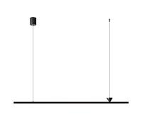 Aioneer Led Linear Pendant Light with Copper Lamp Body Chandelier, Dimmable Long Strip Stylish Hanging Lighting Fixtures For Kitchen Island Dining Room Office Pool Table Billiard-Black 100cm