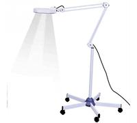 Aioneer Led Magnifying Floor Lamp Adjustable Swivel Arm 5X Magnifier Lamp Light For Skincare Beauty Cosmetic Makeup Manicure Tattoo Salon SPA with Rolling Floor Stand Magnifier