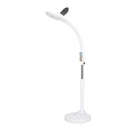Aioneer Led Magnifying Floor Lamp Adjustable Swivel Arm 5X Magnifier Lamp Light For Skincare Beauty Cosmetic Makeup Manicure Tattoo Salon SPA with Rolling Floor Stand
