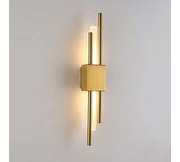 Aioneer Led Wall Sconce 8W Modern Indoor Acrylic Wall Lamp Up and Down Lighting Night Light For Bedroom Living Room Hallway Stairs Warm White Light Black Finish-Gold R