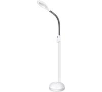 Aioneer Magnifying Floor Lamp 5X Led Magnifying Floor Lamp - Daylight Bright Full Spectrum Magnifier Illuminated Glass Lens - Height Adjustable Gooseneck Standing Lamp