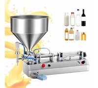 Aioneer Máquina De Llenado Automática, Máquina De Llenado Neumático Horizontal para Pasta, Dispensador De Acero Inoxidable De 25 Botellas/Min, Llenador De Pasta con Pistón para L