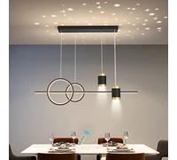 Aioneer Modern Dimmable Pendant Light with Remote Control Adjustable Height Ceiling Lighting Fixture For Dining Room Living Room Kitchen and Bar Stylish Gold Hanging Lamp-Black