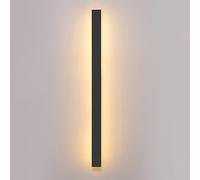 Aioneer Modern Outdoor Linear Wall Light Ultra Thin Black Metal Strip Sconce For Corridor Porch 3000K Warm White Wall Lighting Fixtures-120CM
