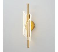 Aioneer Modern Spiral Design Wall Sconce Light with 3 Color Dimming Luxury Acrylic Shade and Iron Frame Bedside Wall Lamp For Living Room Terrace Hallway Gold/Black-Gold-3 Color dimming