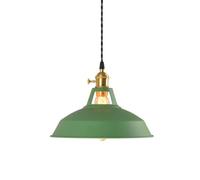 Aioneer Nordic Industrial Pendant Light Color Metal Chandelier For Kitchen Island Modern Iron Lamp with Retro Dome Shade 10.2 In Ceiling Fixture E26 Lighting-Green