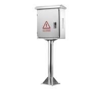 Aioneer Outdoor 304 Stainless Steel Electrical Box Enclosure - Locking Car Charging Station Box Post Mount with Mounting Plate, Waterproof, Compatible with A Variety of Charging