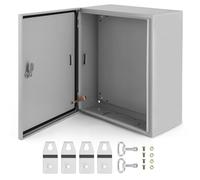 Aioneer Outdoor Electrical Box,Steel Junction Box, 4X Electrical Enclosure Box Ip66 Waterproof & Dustproof, Universal Electrical Project Box with Lock & Mounting Plate-20x16x10in