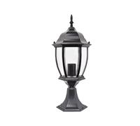 Aioneer Outdoor Pillar Lamp Creative Retro Column Headlight Aluminum Outdoor Waterproof Pillar Lamp Vintage Garden Gate Courtyard Post Light For Patio Fence Lawn Pathway Driveway-Black-16.5cm