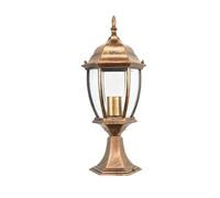 Aioneer Outdoor Pillar Lamp Creative Retro Column Headlight Aluminum Outdoor Waterproof Pillar Lamp Vintage Garden Gate Courtyard Post Light For Patio Fence Lawn Pathway Driveway-Brown-23.5cm