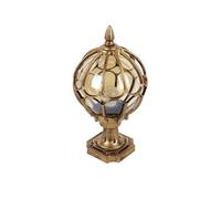 Aioneer Outdoor Pillar Lamp Rustic Globe Landscape Post Lights Outdoor Villa Gate Pillar Pole Lamp European Style Waterproof Column Headlight High Transmittance Glass Lampshade S-Brown-18 * 33CM