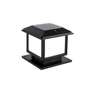 Aioneer Outdoor Pillar Lamp Solar Square Column Lights Ip54 Waterproof Safety Pillar Lamp Villa Gate Landscape Aluminum Street Lantern Palace Retro Decoration Outdoor Courtyard D-Black-50cm