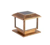 Aioneer Outdoor Pillar Lamp Solar Square Column Lights Ip54 Waterproof Safety Pillar Lamp Villa Gate Landscape Aluminum Street Lantern Palace Retro Decoration Outdoor Courtyard D-Brown-40cm