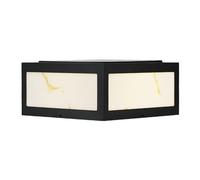 Aioneer Outdoor Pillar Lamp Square Solar Post Cap Light Outdoor Led Column Lamp Ip65 Waterproof Stainless Steel with Imitation Marble Lampshade Pillar Lights For Fence Deck Yard -32 * 32 * 15cm