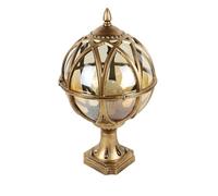 Aioneer Outdoor Pillar Lamp Traditional Globe Pillar Pole Lamp Outdoor Landscape Column Headlight Rustic Waterproof Exterior Porch Post Lights Retro Garden Courtyard Street Lante-Brass-L-H48CM