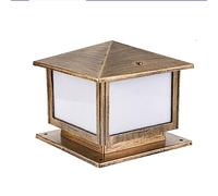 Aioneer Outdoor Rainproof Aluminum Post Light Exterior Waterproof Patio Pillar Lamp Landscape Column Lamps Street Lantern For Fence Deck Front Yard Garden Villa To Pursue-Bronze-25cm