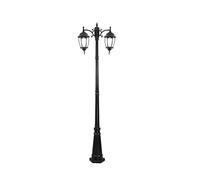 Aioneer Outdoor Street Light Lantern Glass Post Light Clear Outdoor Garden Pathway Porch Deck Yard Driveway Hallway Hotel Black 2m (Black 3.2m)