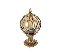 Aioneer Outdoor Waterproof Globe Post Light Traditional Globe Pillar Pole Lamp Retro Landscape Column Headlights For Garden Porch Villa Gate Courtyard Street Lantern To-Brown-27 * 47CM