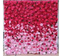 Aioneer Pared De Rosas Rosadas Degradadas Hechas A Mano, Paneles De Pared De Flores Artificiales Grandes, Fondo De Boda De Rosas, Pared Floral 3D De Tela para Fiestas, Baby Showe-1m*1m/3.28 * 3.28FT