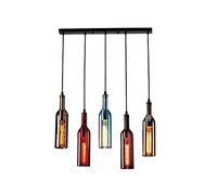 Aioneer Pendant Lighting, Retro Glass Chandelier Creative Colorful 5 Lights Hanging Light For Living Room,Dining Room,Bar Decoration