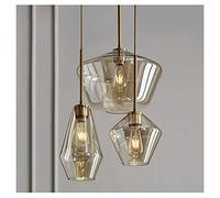 Aioneer Pendantlight, Chandeliers Led Creative Personality 3 Heads Copper Glass Chandelier Simple Modern Industrial Style Loft Luxury Atmospheric Villa Duplex Building Lighting -One Color-White Light