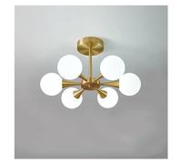 Aioneer Pendantlight, Copper - Glass Balls Minimalism Led Ceiling Chandelier Compatible with Living Dining Room Bedroom Corridor Home Decor-55cm-White Light