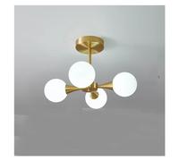 Aioneer Pendantlight, Copper - Glass Balls Minimalism Led Ceiling Chandelier Compatible with Living Dining Room Bedroom Corridor Home Decor-50cm-Warm White