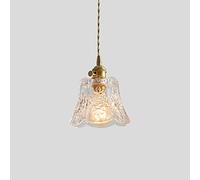 Aioneer Pendantlight, Led Modern Chandelier Lamp, Minimalist - Metal Pattern Clear-Glass Lampshade Chandelier Pendant Light Full Copper Single Head Restrain Droplight E27 Bedroom