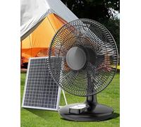 Aioneer Portable DC Motor Energy Efficiency DC12v Solar Pedestal Fan AC/DC Electric16inch Table Fan DC with Brushless Motor,Solar Electric Fan